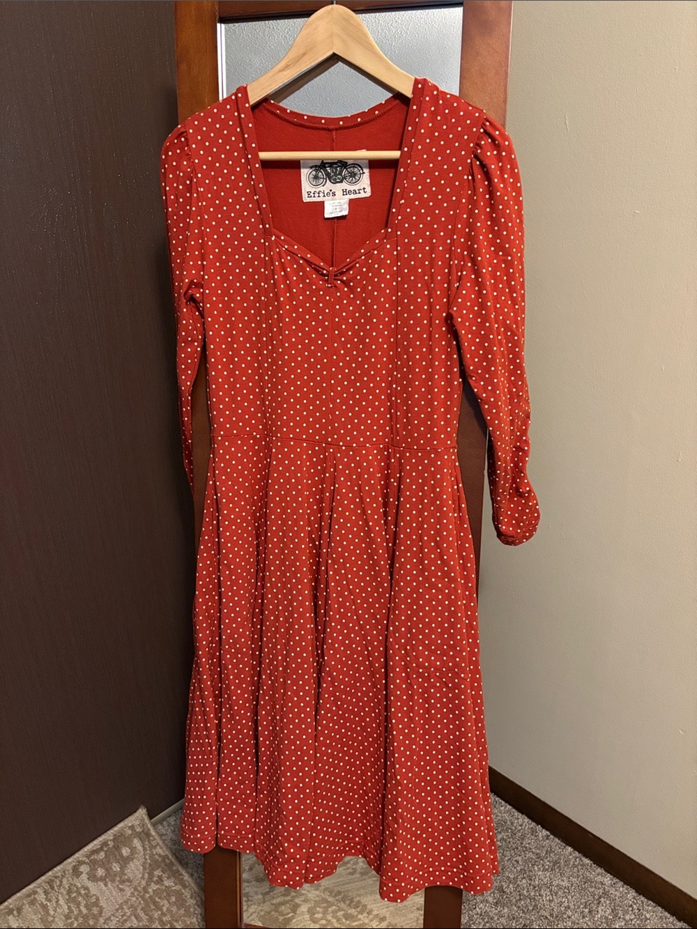 Effie’s Heart Half Sleeve Polka Dot Dress Size Small - Picture 9 of 9